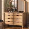 Picture of Morrisville Traditional Panel Solid Natural Wood 8 Drawer Dresser