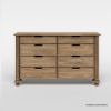 Picture of Morrisville Traditional Panel Solid Natural Wood 8 Drawer Dresser