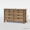 Picture of Morrisville Traditional Panel Solid Natural Wood 8 Drawer Dresser