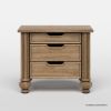 Picture of Morrisville Traditional Natural Solid Wood 3 Drawer Nightstand