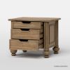 Picture of Morrisville Traditional Natural Solid Wood 3 Drawer Nightstand