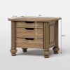 Picture of Morrisville Traditional Natural Solid Wood 3 Drawer Nightstand