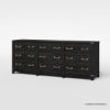 Picture of Lebec Rustic Extra Large Black 9 Drawer Dresser