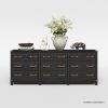 Picture of Lebec Rustic Extra Large Black 9 Drawer Dresser