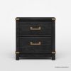 Picture of Lebec Solid Wood Black Nightstand with Drawers