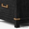 Picture of Lebec Solid Wood Black Nightstand with Drawers
