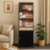 Picture of Arkansas Solid Wood Tall Bookshelf with Door