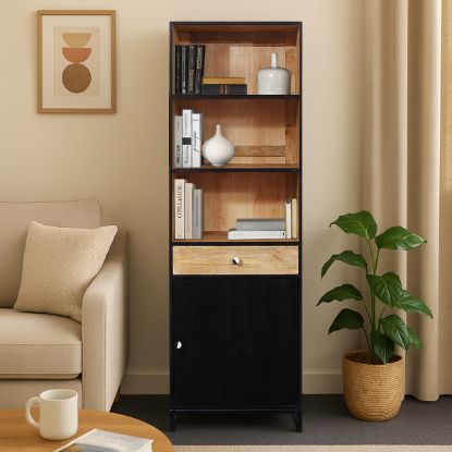 Picture of Arkansas Solid Wood Tall Bookshelf with Door