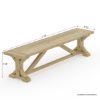 Picture of Fulton Stylish Teak Wood Trestle Base Dining Bench