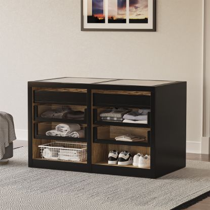 Picture of Sunol Glass Top Closet Island with Jewelry Drawers