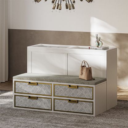 Picture of Midtown Walk In Closet Island with Drawers and Seating