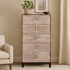 Picture of Creekside Geometric Rustic Tall 5 Drawer Dresser Chest 