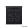 Picture of Lunenburg Carved Black Storage Cabinet with Doors & Drawers