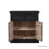 Picture of Lunenburg Carved Black Storage Cabinet with Doors & Drawers