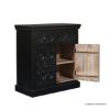 Picture of Lunenburg Carved Black Storage Cabinet with Doors & Drawers