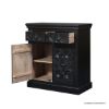 Picture of Lunenburg Carved Black Storage Cabinet with Doors & Drawers