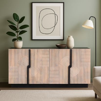 Picture of Porterville Contemporary Fluted Sideboard Cabinet with Storage