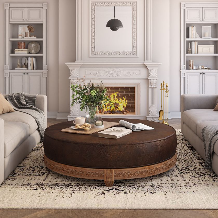 Picture of Carling Extra Large Leather Ottoman Coffee Table