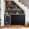 Picture of Calgary Black Wet Bar Cabinet with Sink and Fridge Space