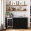Picture of Calgary Black Wet Bar Cabinet with Sink and Fridge Space