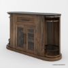 Picture of Blair Marble Top Curved Modern Bar Cabinet with Glass Doors