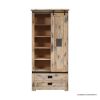 Picture of Lorne Distressed Barn Door Bookcase with Drawers on Bottom
