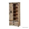 Picture of Lorne Distressed Barn Door Bookcase with Drawers on Bottom