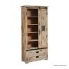 Picture of Lorne Distressed Barn Door Bookcase with Drawers on Bottom
