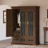 Picture of Alberta Mahogany Wood Armoire Wardrobe with Drawers