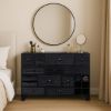Picture of Edmonton Hand Carved Black Chest of Drawers Dresser