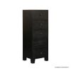 Picture of Edmonton Black 5 Drawer Solid Wood Tallboy Dresser 