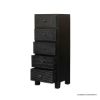 Picture of Edmonton Black 5 Drawer Solid Wood Tallboy Dresser 