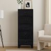 Picture of Edmonton Black 5 Drawer Solid Wood Tallboy Dresser 
