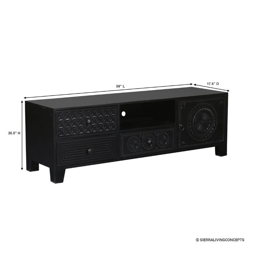 Edmonton Countless Carved Solid Wood TV Stand (59