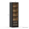 Picture of Sunol Shelf Closet Tower with Glass Crate Drawers