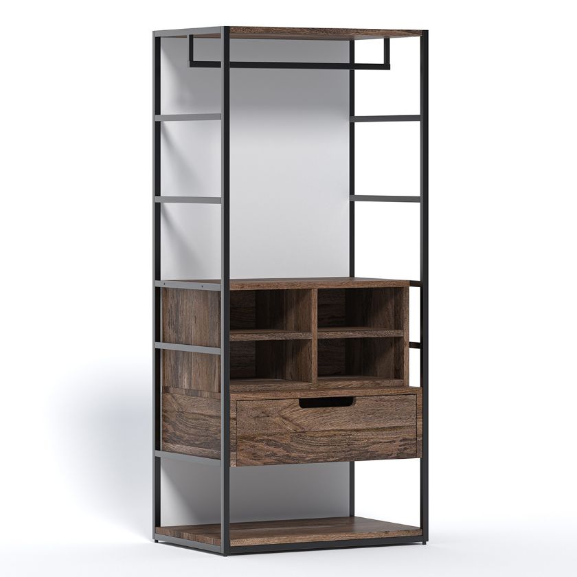Picture of Thompson Closet Tower with Cubbies & Drawer