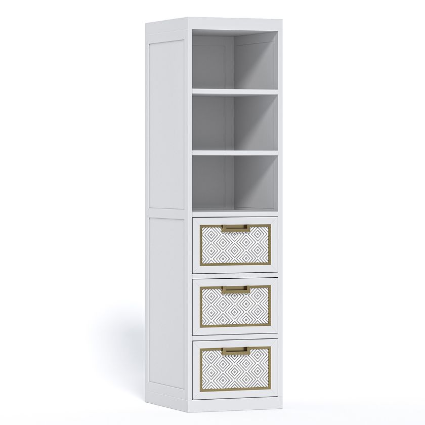 Picture of Midtown Closet Tower with 3 Shelves & Drawers