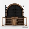 Picture of Marfa Two Tone Arched Bar Cabinet with Glass Doors