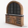 Picture of Marfa Two Tone Arched Bar Cabinet with Glass Doors