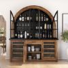 Picture of Marfa Two Tone Arched Bar Cabinet with Glass Doors