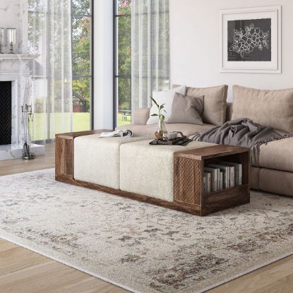 Cambie 72 Inch Large Ottoman Coffee Table with Storage