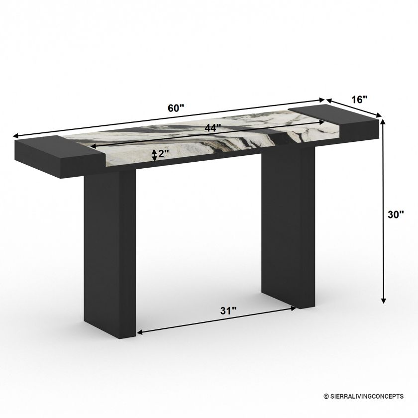  Pape Modern Marble Top Console Table Size Image