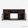 Picture of Tofino Carved Solid Wood Glass Door Media Console with Electric Fireplace Space (76")