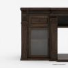 Picture of Tofino Carved Solid Wood Glass Door Media Console with Electric Fireplace Space (76")