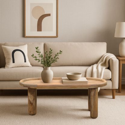 Picture of Ubud Oval Tray Top Natural Wood Coffee Table