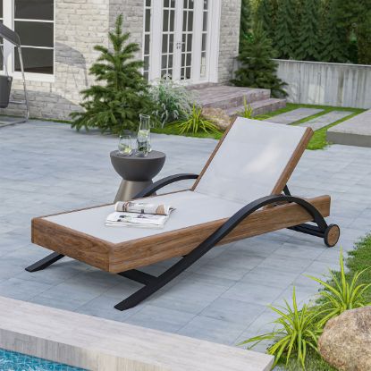 Picture of Terrace Black Modern Outdoor Chaise Lounge for Poolside