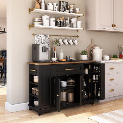 Picture of Renie Modern Black Kitchen Buffet Island Cabinet