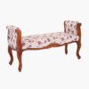 Picture of Japantown Vintage Floral Upholstered Bench with Arms