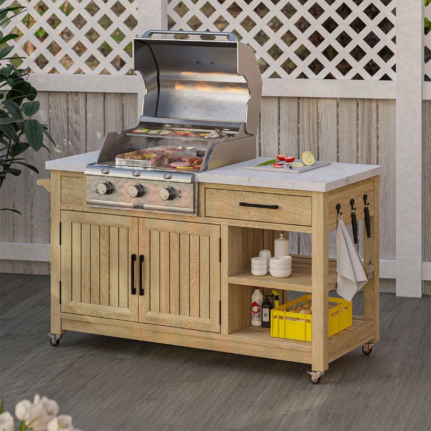 Picture of Bill Outdoor BBQ Kitchen Cart with Storage & BBQ Grill Space