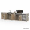 Picture of Whitby Modular 4 Pc Driftwood Outdoor Kitchen Set